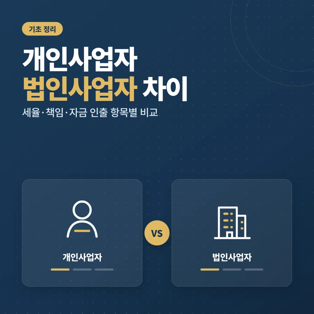 개인사업자 법인사업자 차이